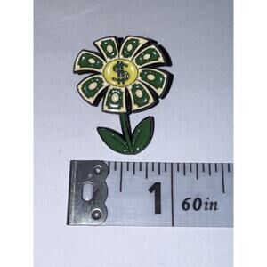 Sunflower Flower Money Pin Brooch